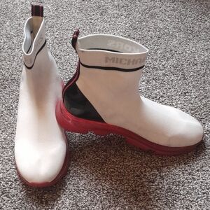 Michael Kors White and Pink High-Top Sneakers